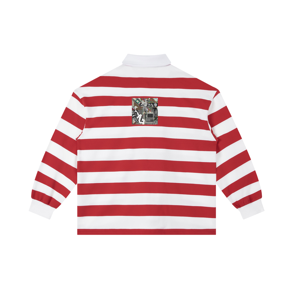 Color Block Stripe Polo Shirt